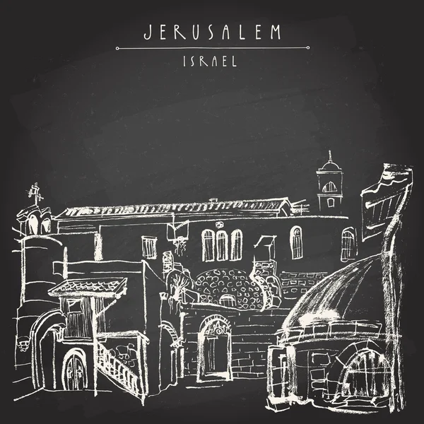 Jerusalén, ciudad vieja de Israel skyline — Vector de stock