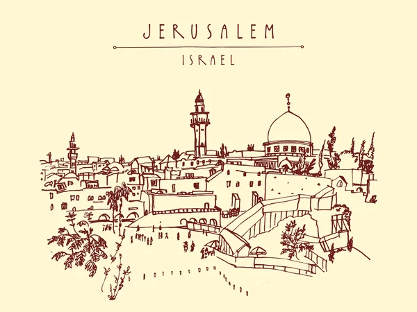 Klagomuren i Jerusalem — Stock vektor