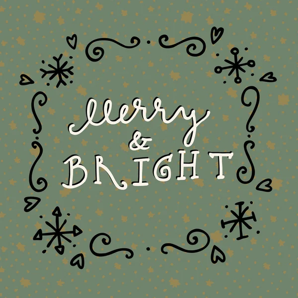 Merry and Bright. lettering — ストックベクタ