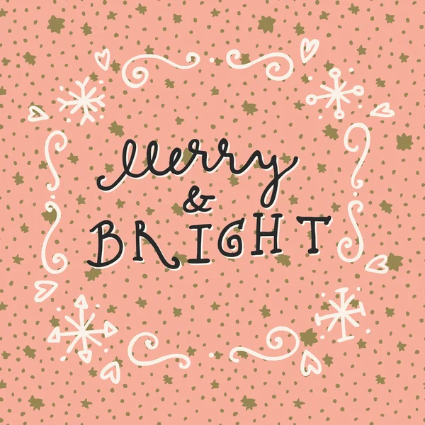 Merry and Bright. lettering — Wektor stockowy