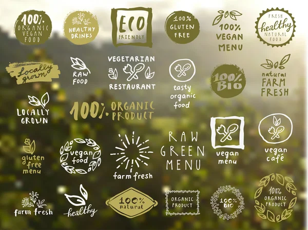 Organik gıda etiketleri kümesi