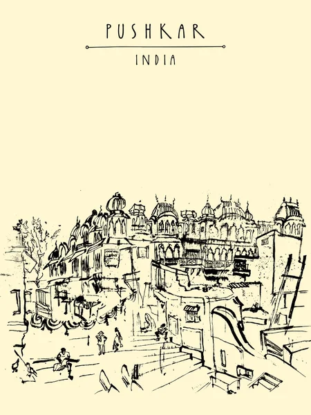 Pushkar Rajasthan, Inde — Image vectorielle