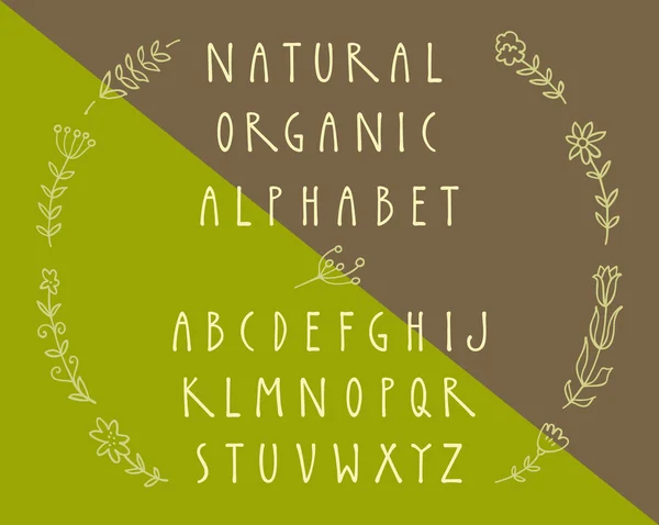 Alfabeto escrito a mano orgánico — Vector de stock