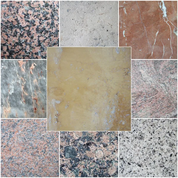 Mermer resim kolaj farklı dokular ile.