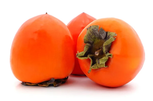 Three Orange Persimmons Isolated White Background — Stock Photo, Image