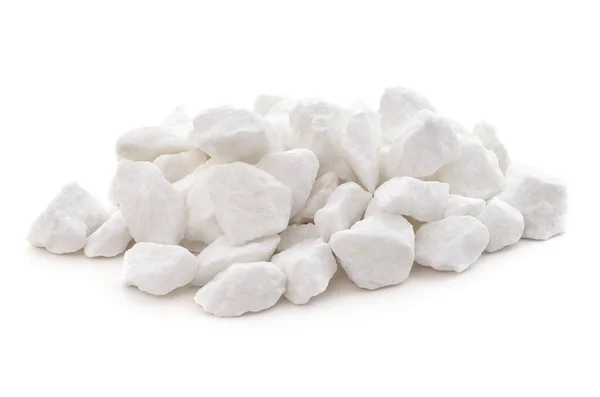 Pile White Stones Isolated White Background — Stock Photo, Image