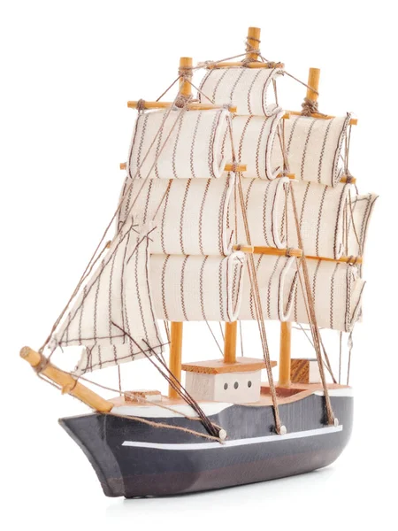 Modelo Barco Vela Aislado Sobre Fondo Blanco — Foto de Stock