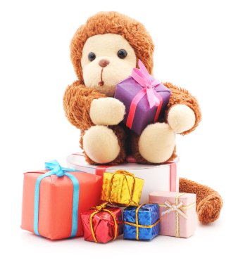 Oyuncak maymunla oyuncaklar.