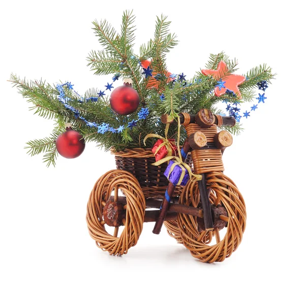 포도 나무에서 크리스마스 자전거. — 스톡 사진