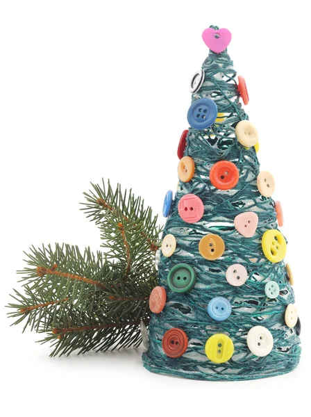 糸とボタンのクリスマス ツリー. — ストック写真