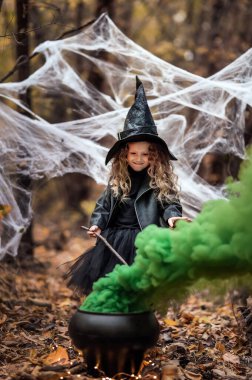 Ormandaki Cadı. Büyücülük, sihir, Cadılar Bayramı, peri masalları..