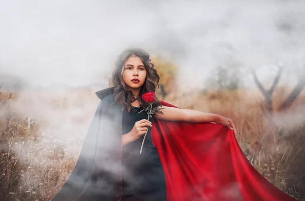 A vampire with a rose — Stock Photo, Image