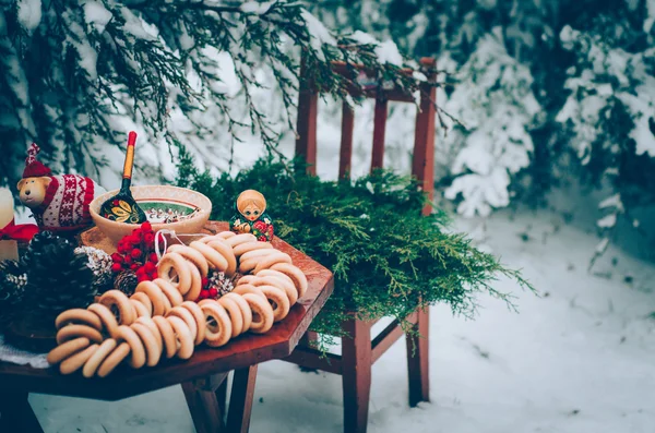 Capodanno, pino, decorazione, decorazione per sessioni fotografiche — Foto Stock