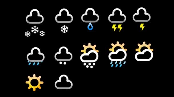 Логотипы погоды — стоковое видео