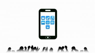 Smartphone - kalabalık - dijital arabirimi