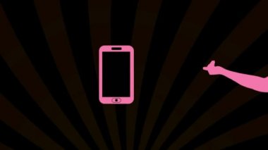 Smartphone - Sunburst - el hareket 001 pembe