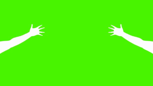 Ręce - pieszczoty - zielony ekran 02 — Wideo stockowe