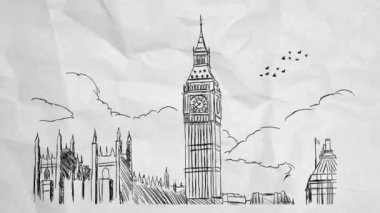 Londra - çizilmiş - kağıt