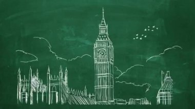 Londra - çizilmiş - kara tahta 02