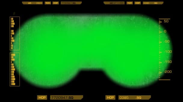 Punto de vista binocular - Sucio - Pantalla verde - Amarillo 02 — Vídeos de Stock