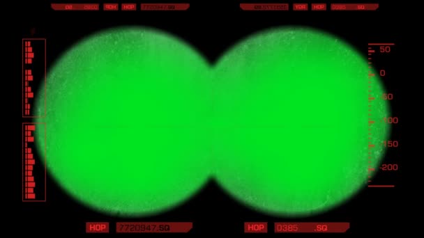 Vista Binocular - Sujo - Tela Verde - Vermelho 01 — Vídeo de Stock