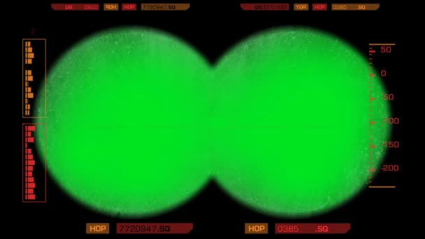 Vista Binocular - Sujo - Tela Verde - Vermelho 02 — Vídeo de Stock