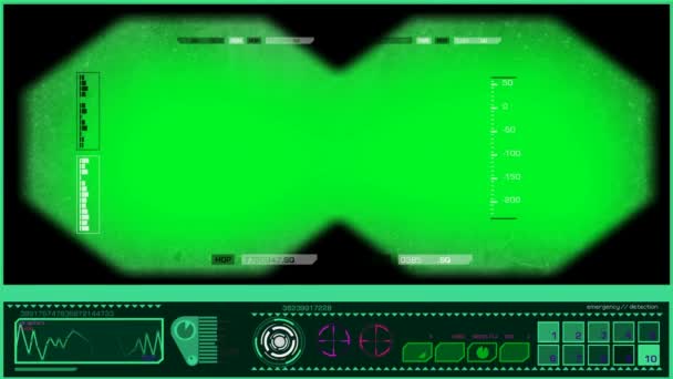 双筒望远镜-屏幕-绿色 — 图库视频影像