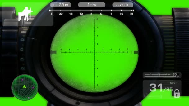 Ponto de vista Sniper - Branco — Vídeo de Stock