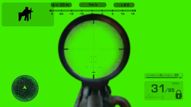 Sniper - First Person Shooter - svart — Stockvideo