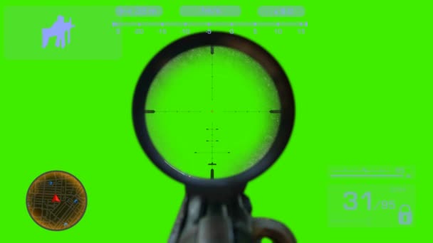 Sniper - First Person Shooter - blå — Stockvideo