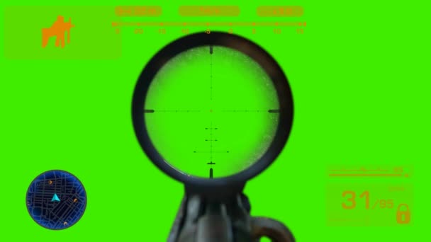Odstřelovač - First Person Shooter - oranžová — Stock video