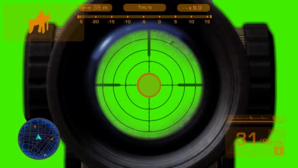 Sniper - gränssnitt - Orange — Stockvideo