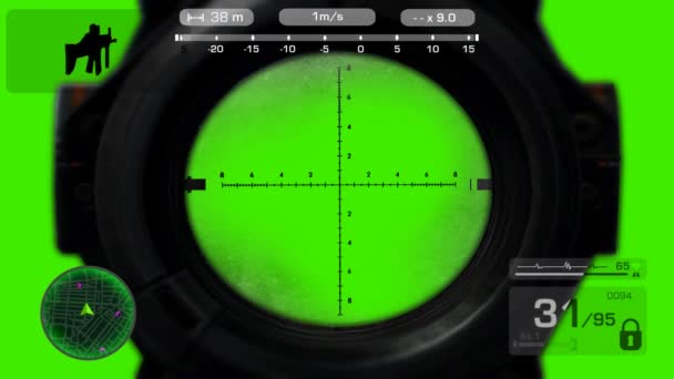 Sniper - Video Game - Black — Stock Video
