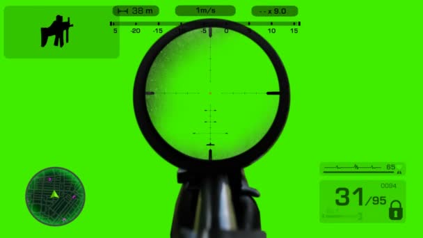 Снайпер - точка зору - чорний — стокове відео