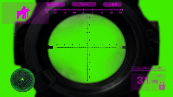 Sniper - videospel - paars — Stockvideo