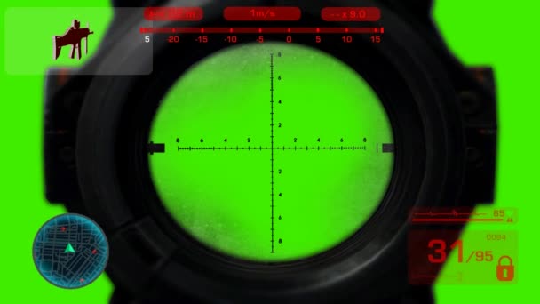 Sniper - spel - röd — Stockvideo