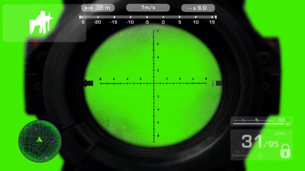 Sniper - spel - vit — Stockvideo