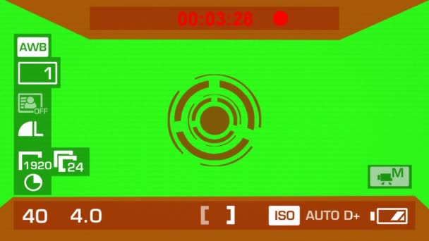 Grabación de la cámara - Pantalla verde - Círculo - Rojo — Vídeo de stock