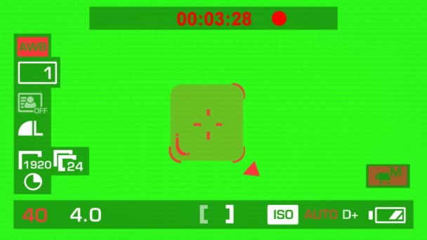 Registrazione telecamera - Schermo verde - Quadrato - Rosso — Video Stock