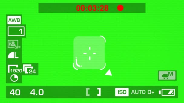 Aparat fotograficzny nagrywanie - zielony ekran - plac - biały — Wideo stockowe