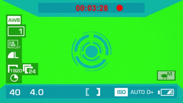 Registrazione fotocamera - Schermo verde - Cerchio - Blu — Video Stock