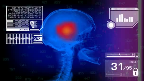 Анализ черепа - графика - белый — стоковое видео
