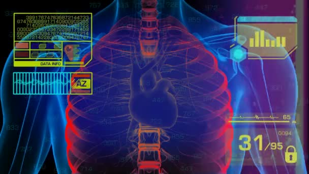 Lungs Analysis - Graphics - Yellow — Stock Video
