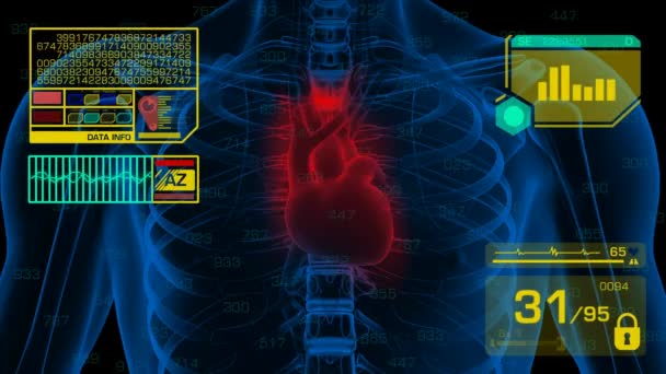 Heart Analysis - Graphics - Yellow — Stock Video