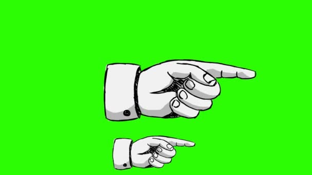 Finger Pointing - Disegnato a mano - schermo verde — Video Stock