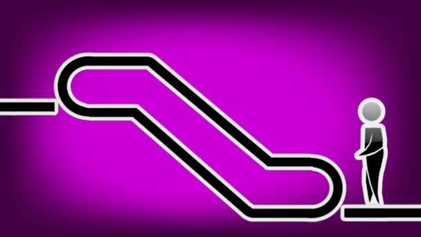 Символ эскалатора - анимация - фиолетовый — стоковое видео