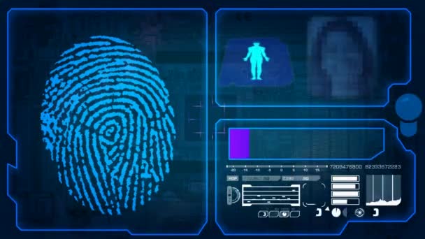 Fingerprints - Graphics - Blue — Stock Video