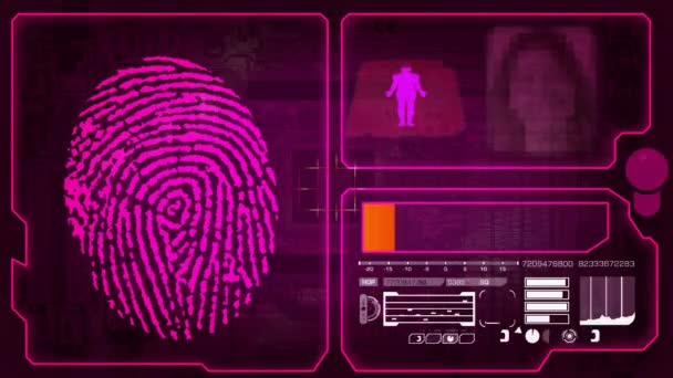 指紋 - グラフィック - ピンク — ストック動画