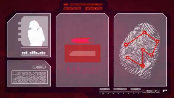 指紋 - データ - ピンクへのアクセス — ストック動画