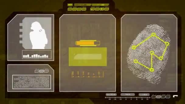 Impressões digitais - Acessando dados - amarelo — Vídeo de Stock